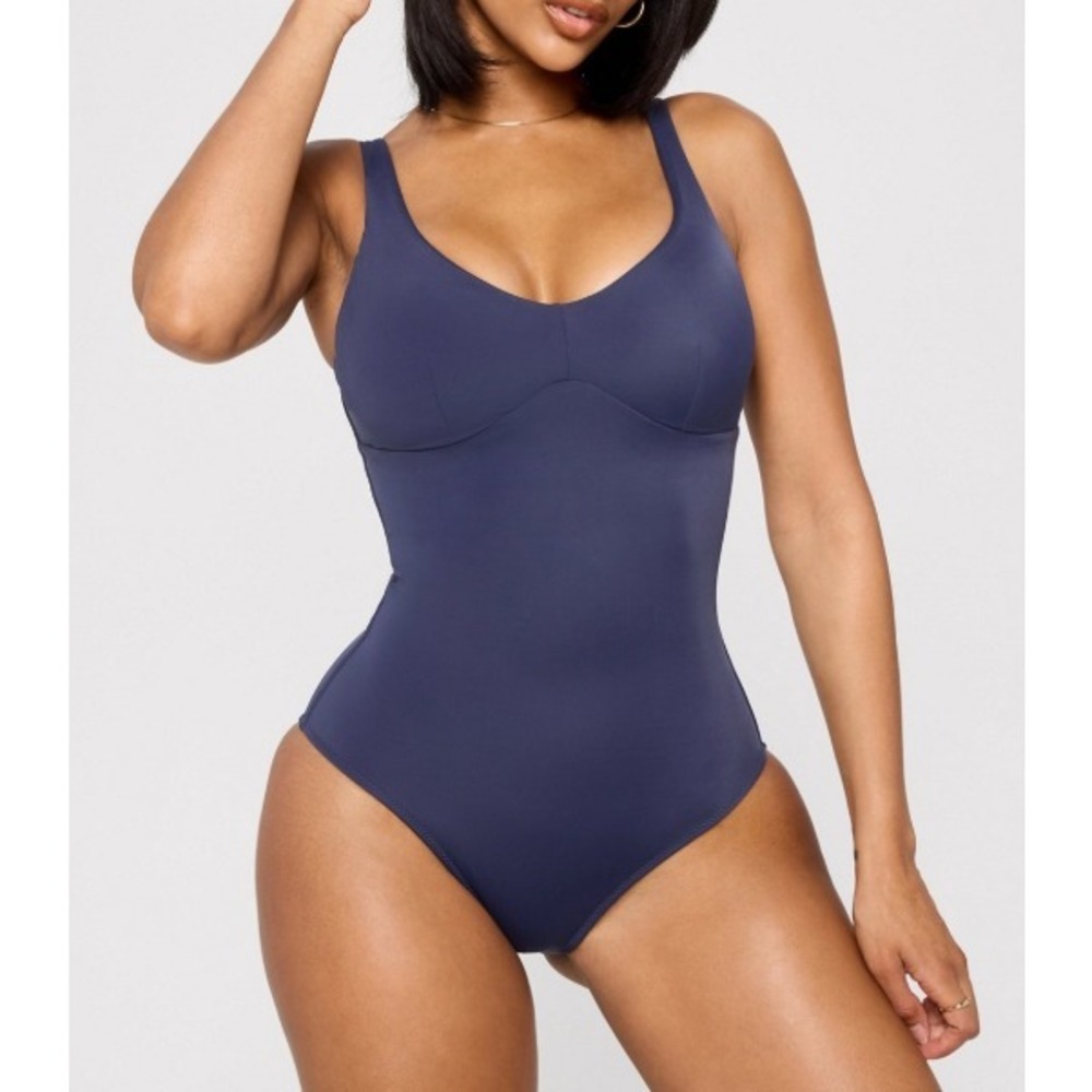 Yitty by Fabletics Shaping Swim Demi One Piece‎ XXL/1X Navy Blue Sculpting Chic